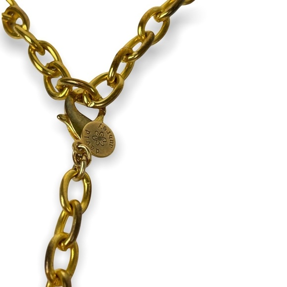 David Aubrey Anthropologie Statement Necklace Brown teardrop chunky fashion boho - Picture 3 of 3